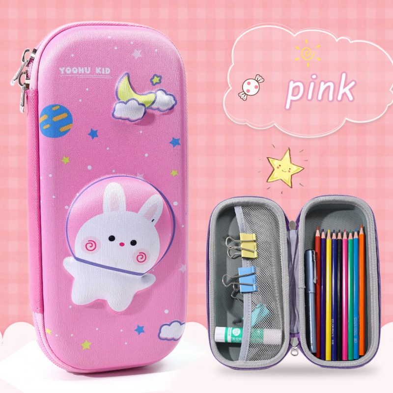 3D EVA Rabbit Cute Pencil Case Cartoon Stationery Box Girls Color ...