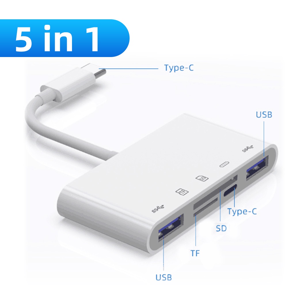 Fonken Usb C 3 1 Type Hub Sd Tf Card Reader 5 In Type-C Otg 3.0 Multi ...