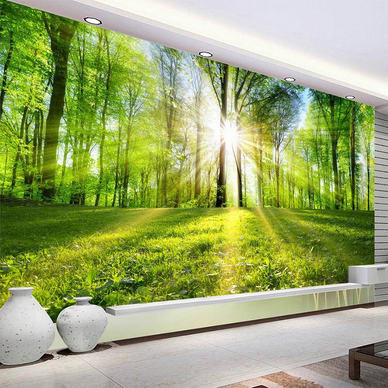 Custom Mural Wallpaper 3D Sunshine Forest Nature Landscape Wall ...