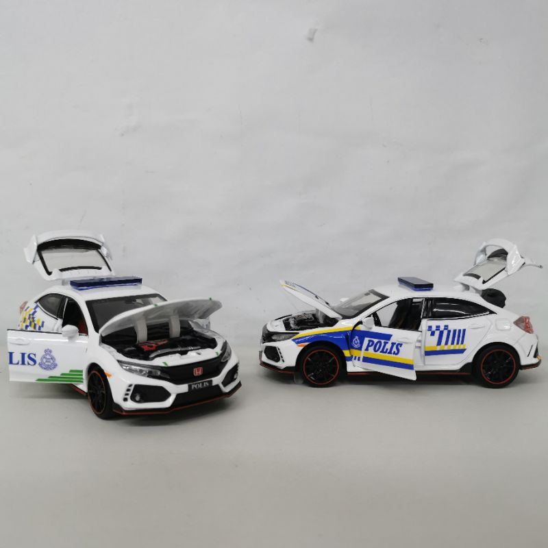 Honda Civic Type R Fk8 kereta Pdrm polis die cast car scale 1:32 with ...