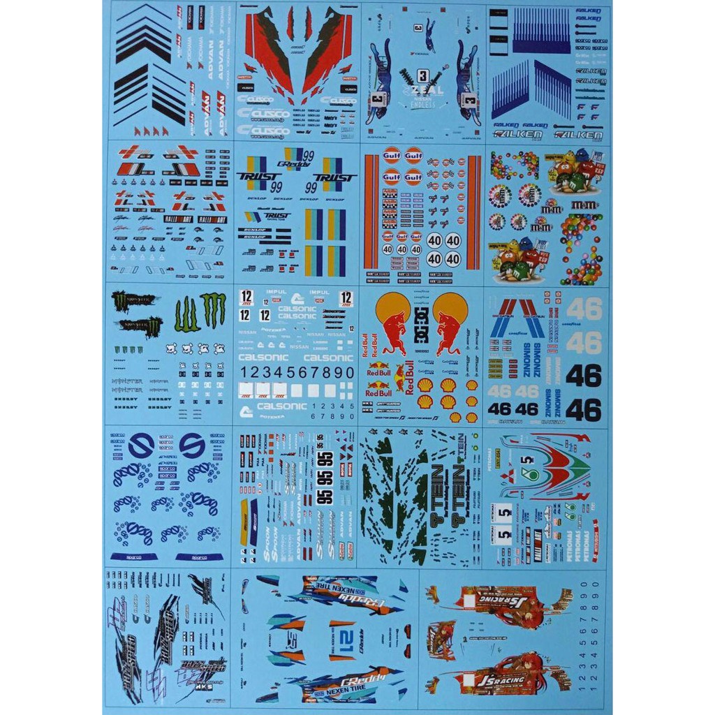 1/64 White toner water slide decal for 1:64 Hot Wheels Tomica toy car ...