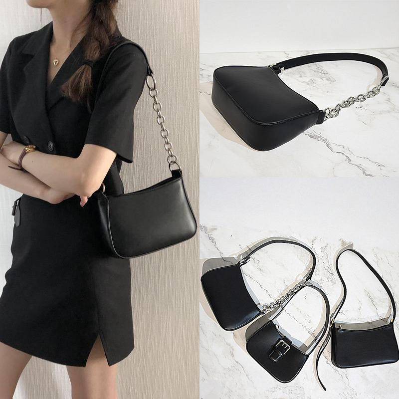 Korean Fashion Black Sling Bags for Women Mini Square Bag Shoulder - Main Image