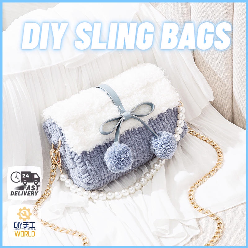 White - Upcycled Weave Handmade Sling Bag