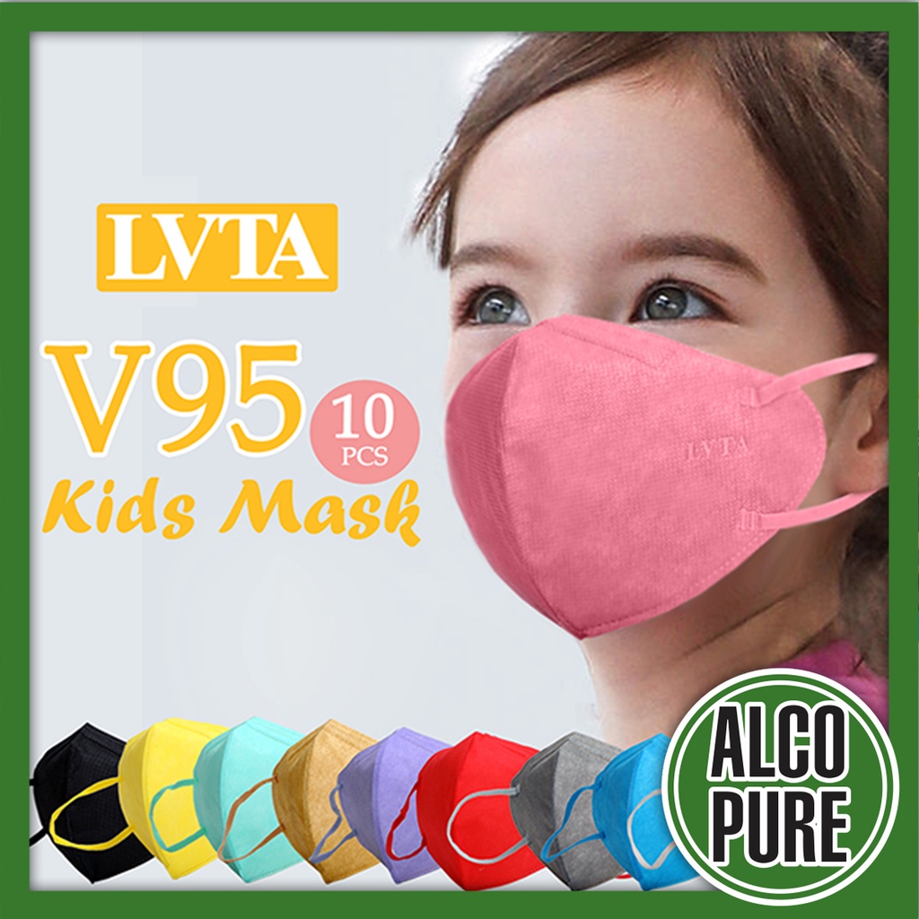 Kids Mask LVTA V95 (10pcs) Face Mask 4 Layer Non-woven Protection ...