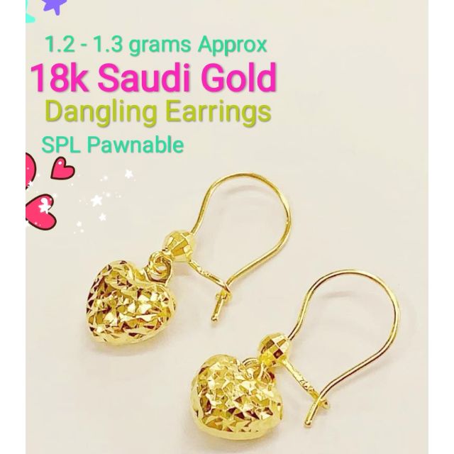 Saudi gold deals dangling earrings