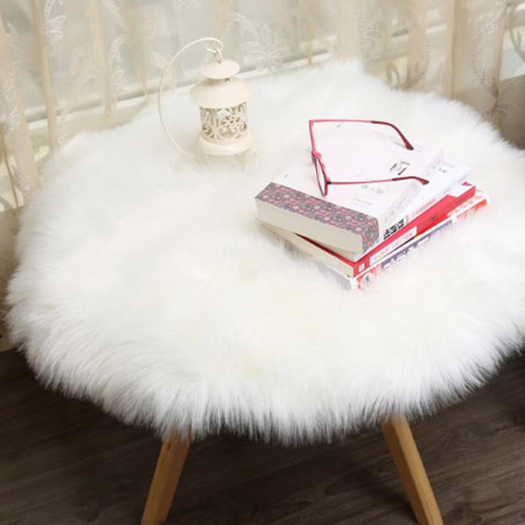 [HOT!] Round 30cm Hairy Carpet Faux Mat Plain Area Rug White | Shopee ...