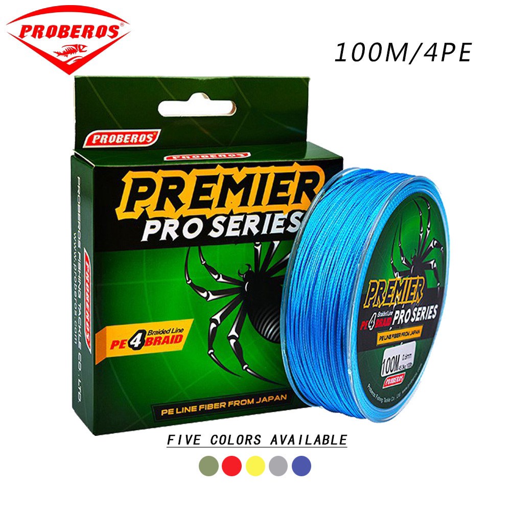 PROBEROS 100M PE Braided Fishing Line 4 Stands 6LB- 50LB Fishing Lines  Fishing Gear Fishing