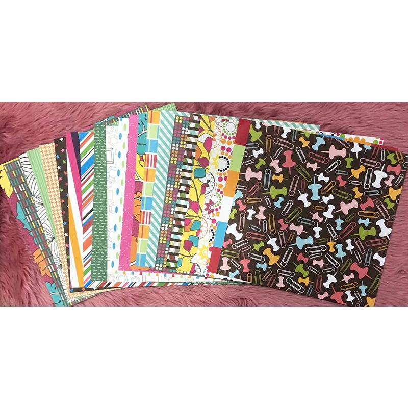 American Crafts SIngle Sided Cardstock Paper Set 22 pcs | Shopee ...