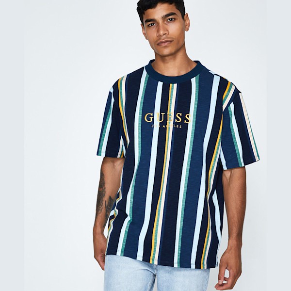 Guess oversized outlet striped tee