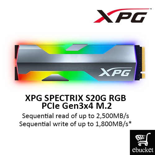 ADATA SSD M.2 2280 PCIe NVMe RGB SPECTRIX S20G RGB XPG GAMING (500GB ...