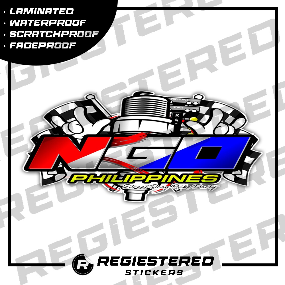 NGO Street Drag Sticker Waterproof Laminated Outdoor Indoor Helmet ...