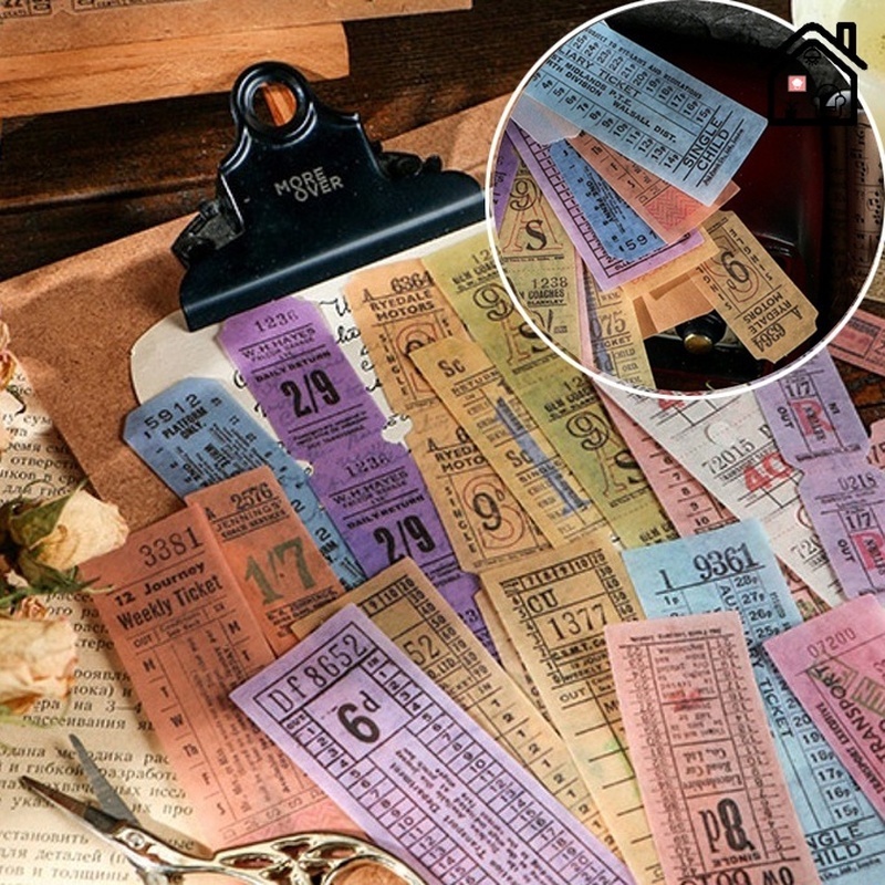 DIY Vintage Scrapbooking Paper Stickers / Aesthetic Diary Decorative Paper Stickers Shopee