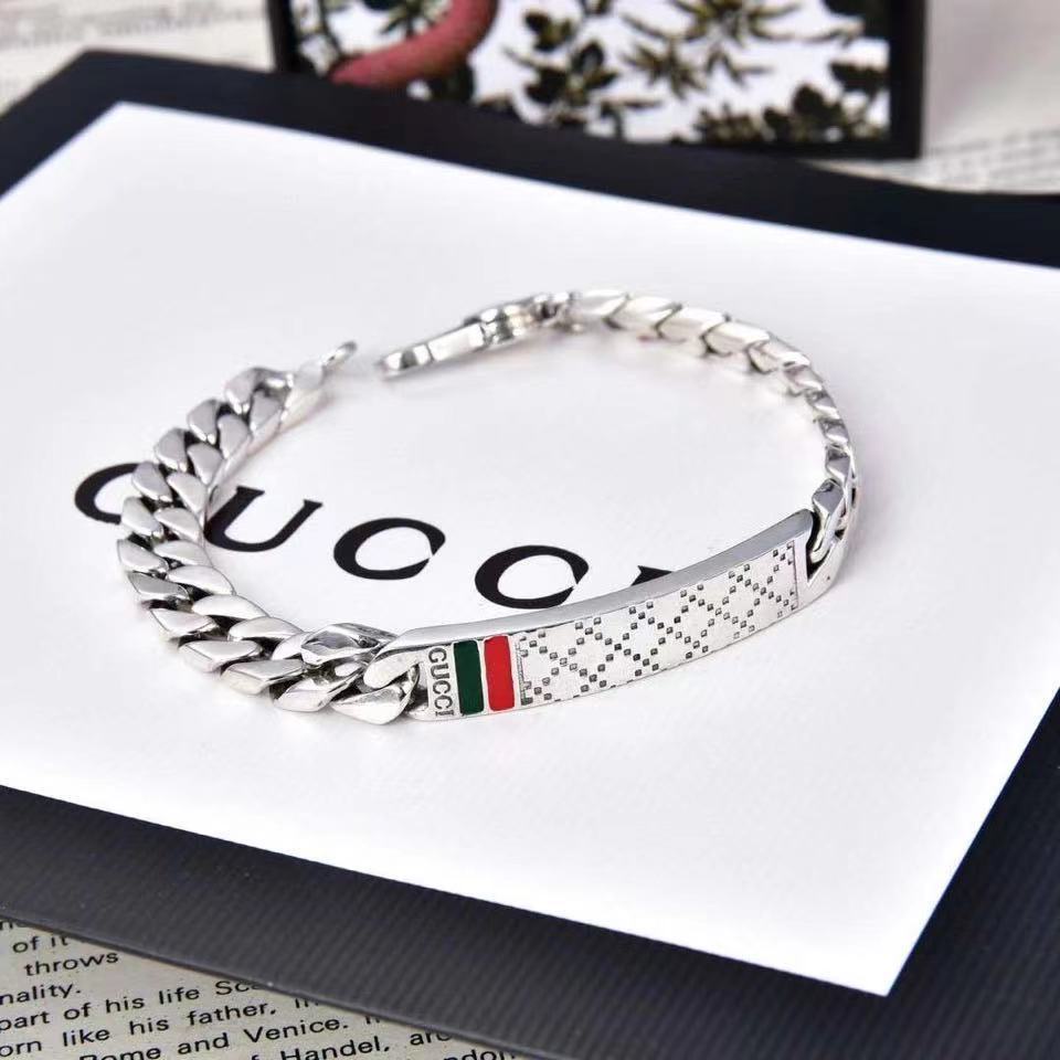 Gucci silver hot sale mens bracelet