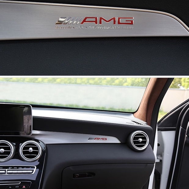 Mercedes-benz AMG Interior Metal Sticker Center Console Metal Sticker ...