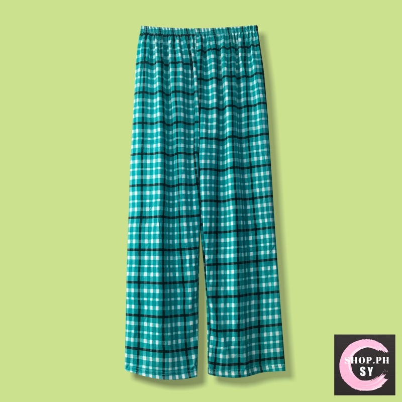 Adult Checkered Sleepwear Pajama Pants Cotton Spandex Plaid