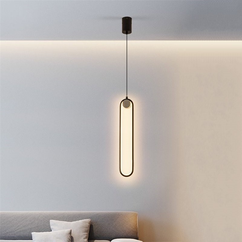 Nordic simple modern led hanging lights bedroom bedside lamps iron art