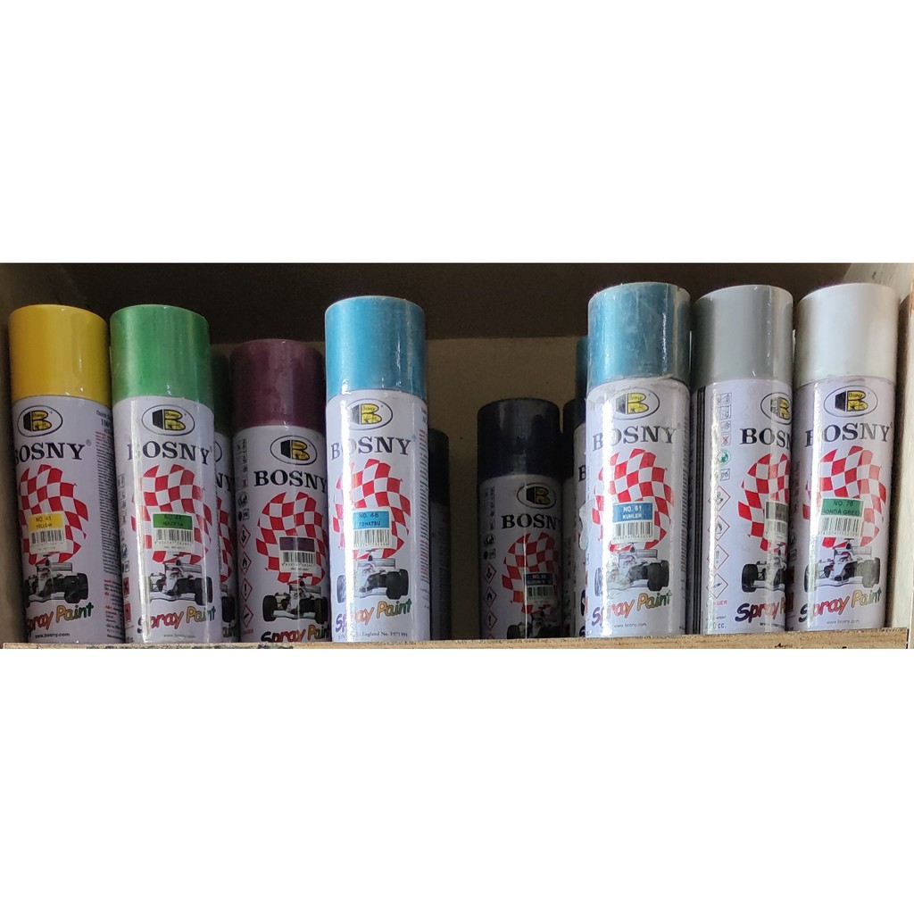 Bosny Acrylic Spray Paint Quick Dry & Hi Gloss 40 To 70 Regular (Sold Per Piece) Shopee