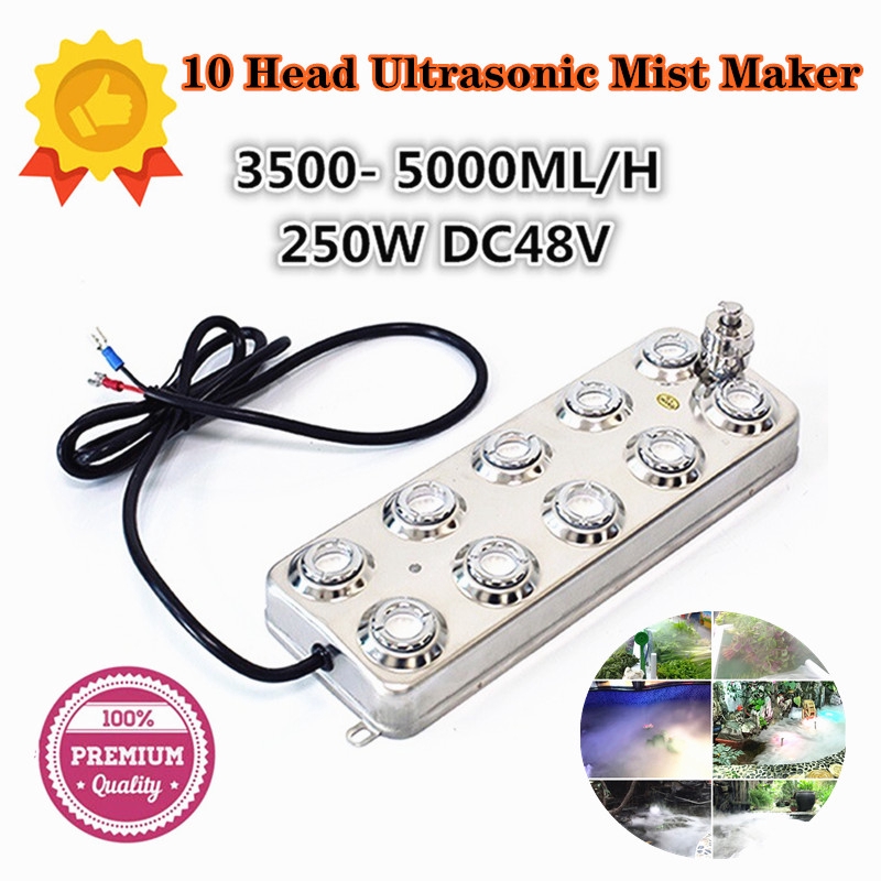 3500 5000ML/H UMM10 10 Head Ultrasonic Mist Maker Fogger Humidifier