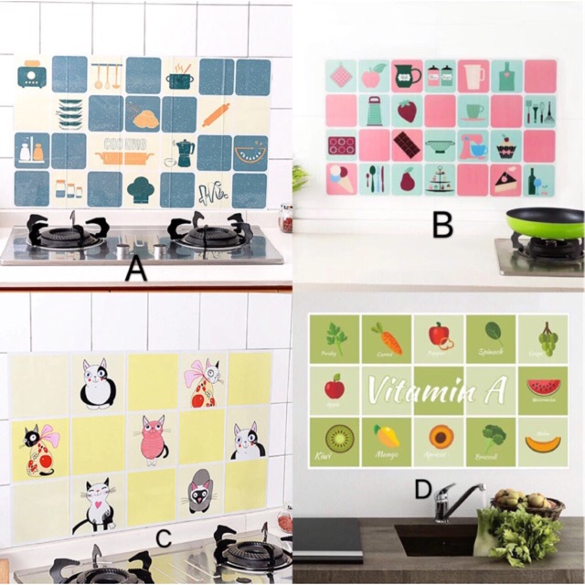Waterproof Kitchen Anti-oil Wall Stickers Paper | Shopee Philippines