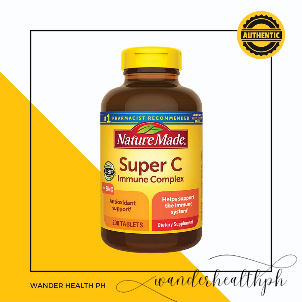Nature Made Super C with Vitamin D3 and Zinc, 200 Tablets Shopee