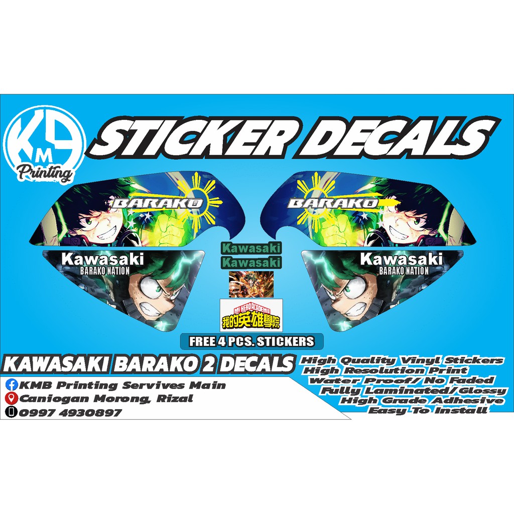 Kawasaki Barako 2 Deku Smash Sticker Decals | Shopee Philippines