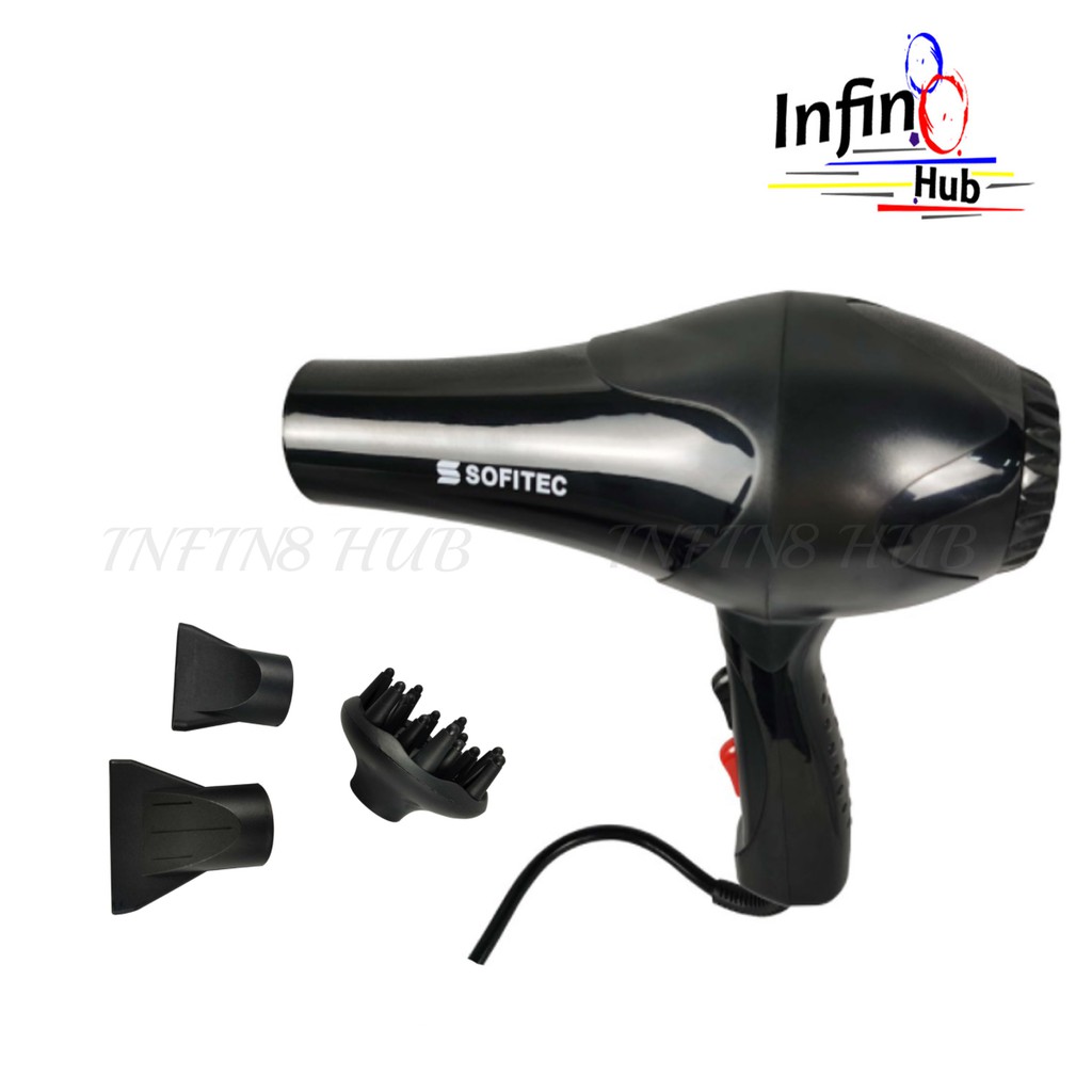 Sofitec SHD2000A 3 In 1 Black Professional Hair Blower Hair Dryer With