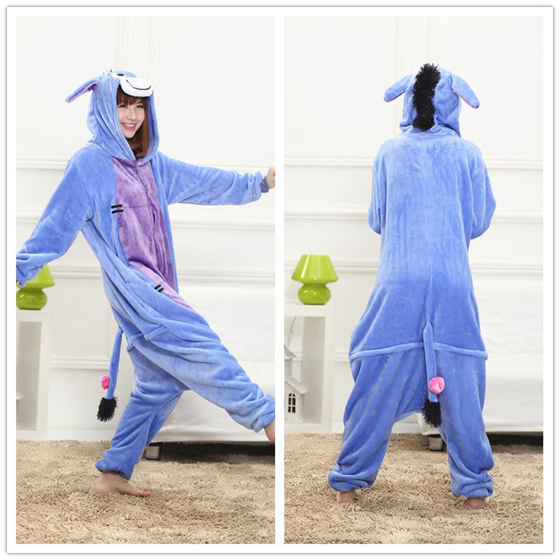 Donkey Animal Cosplay Costume Women Adult Winter Warm pajama