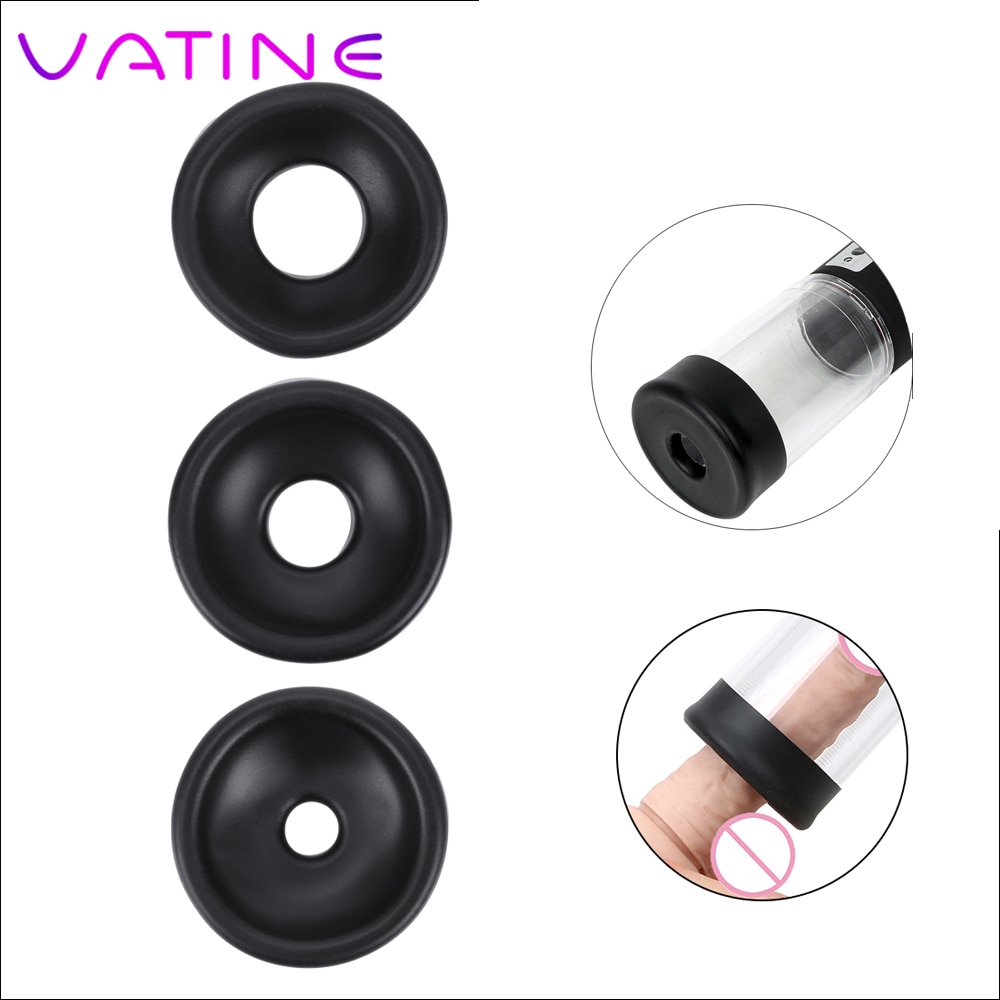 Massage Male Penis Pump Ring Silicone Sleeve Extender Trainer