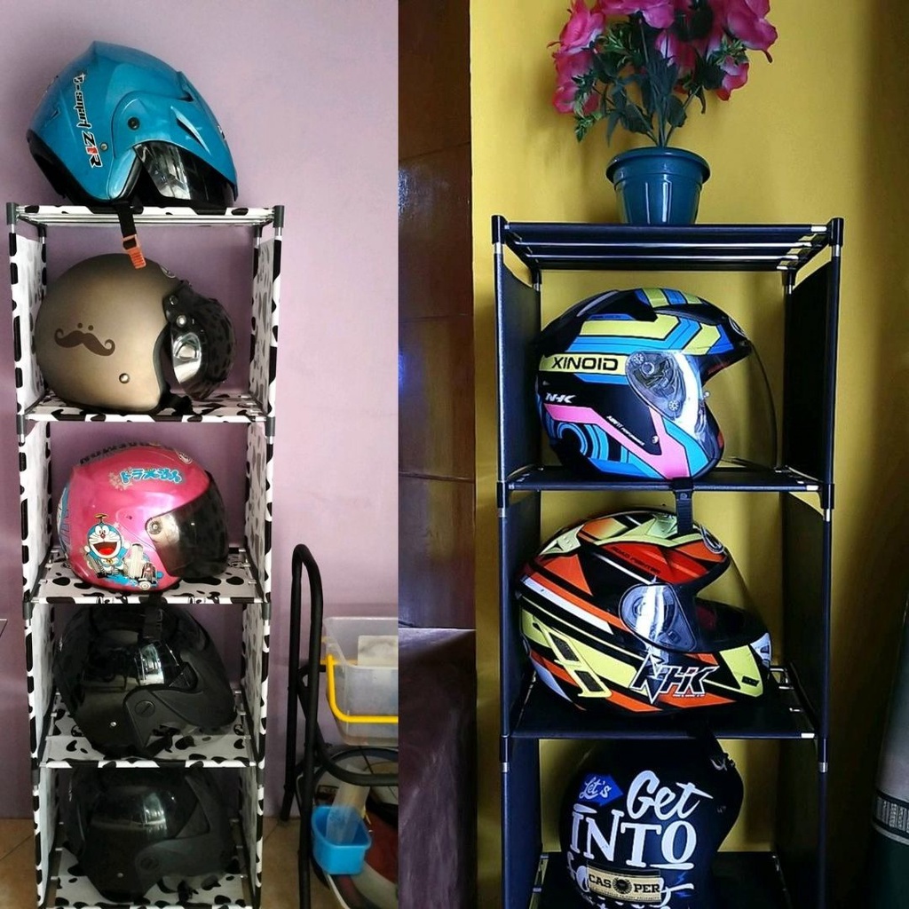 Helmet Rack Helmet Cupboard Stacking Rack BIGGER & STRONGER Bookshelf ...