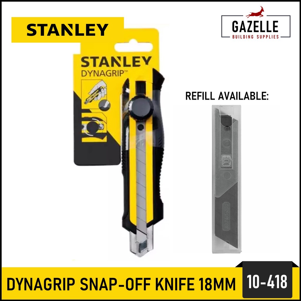 Stanley Cutter Dynagrip SnapOff Knife Multipurpose Heavy Duty 18mm Blade Refill 10418 / 11