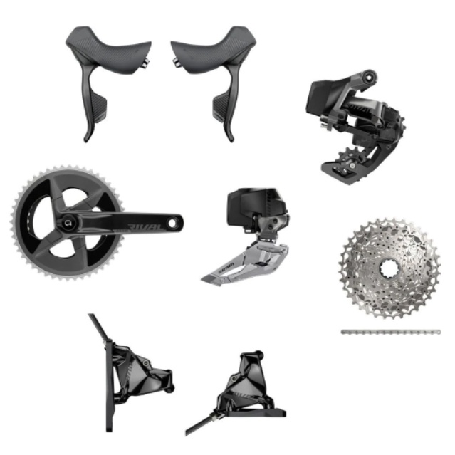 SRAM RIVAL AXS HRD 2X GROUPSET WITH QUARQ POWER METER 46/33 165mm 10 ...