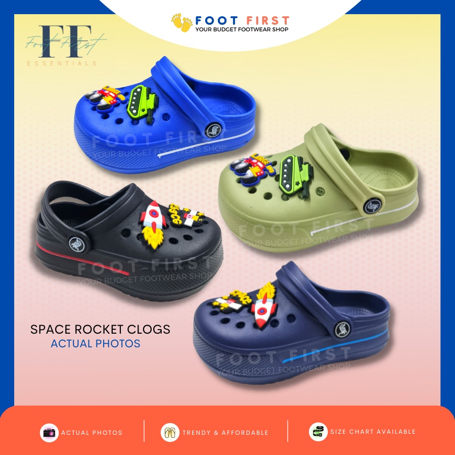 **FOOT FIRST 2429** CLOGS WITH JIBBITZ SPACESHIP SERIES SANDALS FOR