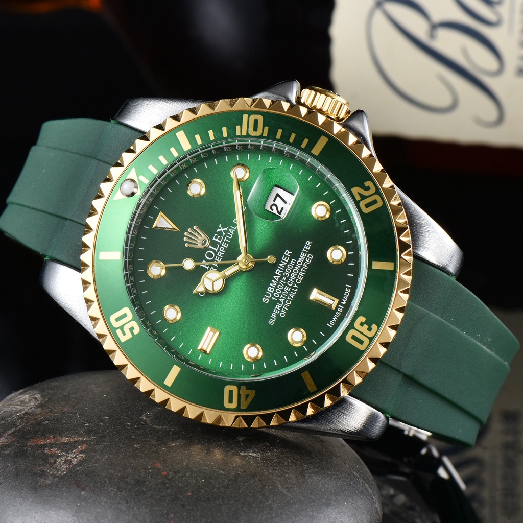 Men's Watch Rubber Strap Sports Waterproof Fashion Men Quartz Shopee