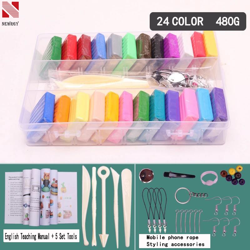 Polymer Clay Kit 24 Colors Set (480g) w/ Tools【With Tools Accessoris