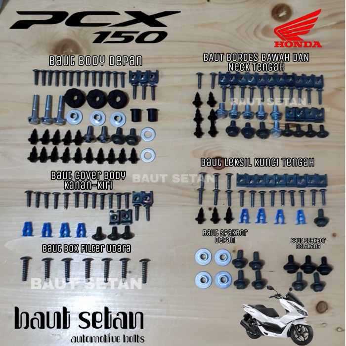 Full body bolts PCX 150/HONDA full set body bolts PCX bolts | Shopee ...