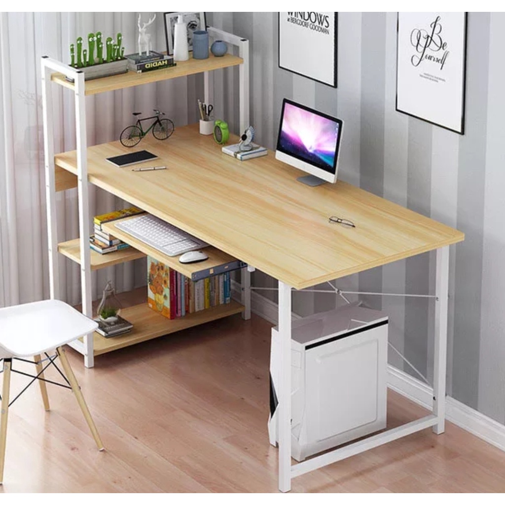 Computer Desk Bookshelf Combination Table Desktop Desk Home Office