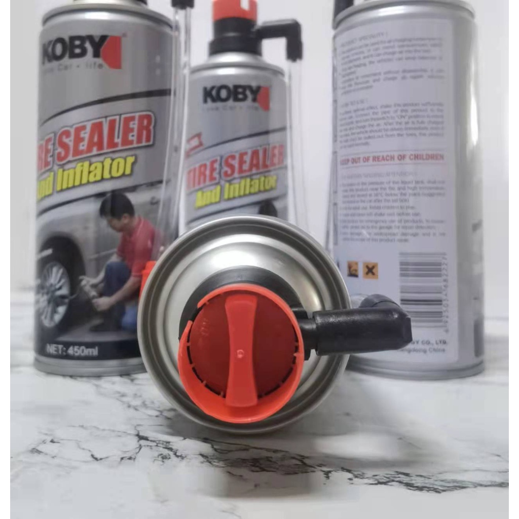 KOBY tire sealer and inflator 450ml | Shopee Philippines