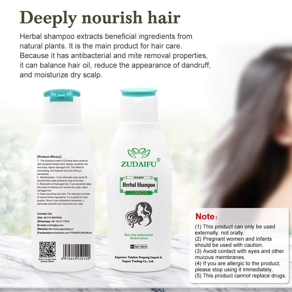 3 PCS 120ML Zudaifu Shampoo Antidandruff, Antiitching ,Antibacterial