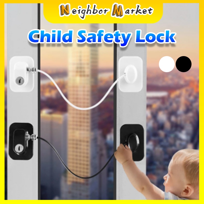 Child Safety Lock Cabinet Refrigerator Door Lock Cable Protection ...
