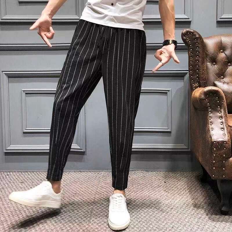 Men Striped Pants Business Suits Pants Skinny Long Pants, 48% OFF