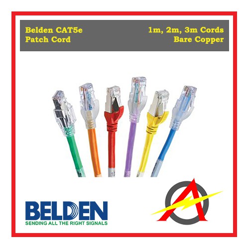 Belden Patch Cord 1m/2m/3m/10m CAT5e Category 5e UTP Ethernet LAN Cable ...