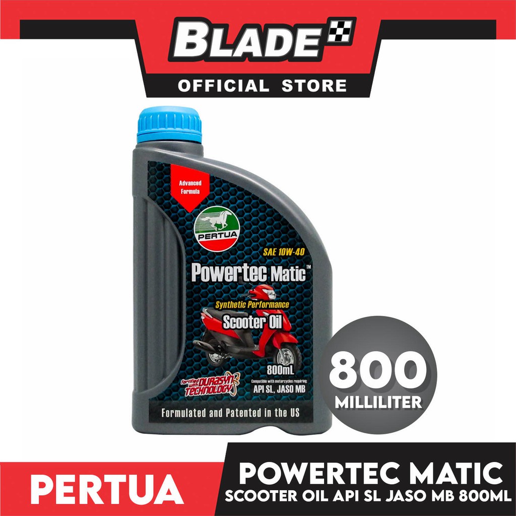Pertua Powertec Matic Scooter Oil SAE 10W-40 800mL | Shopee Philippines