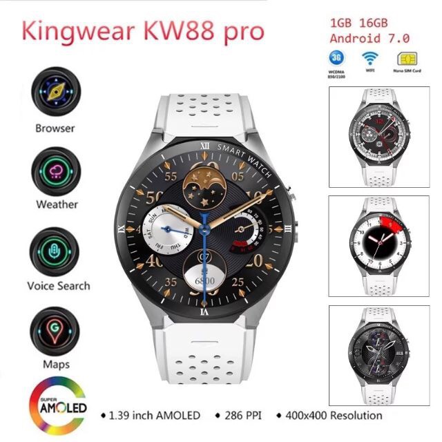 KingWear KW88 Pro 3G Smartwatch Phone Android 7.0 1G RAM 16G Shopee Philippines