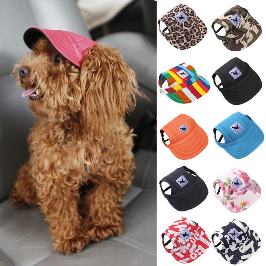 Summer Hat Ear Holes Canvas Baseball Cap For Small Pet Dog | Shopee ...