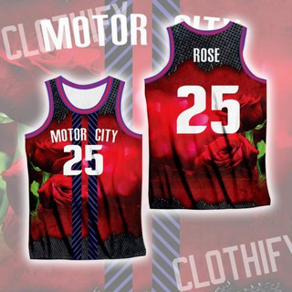 sublimation rose basketball jersey