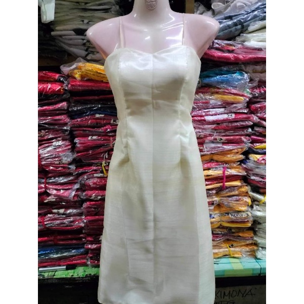piña organza spaghetti midi dress for filipina | Shopee Philippines