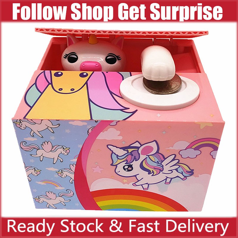 Eating Coins Unicorn Piggy Money Bank Toys Electric Money Bank Home ...