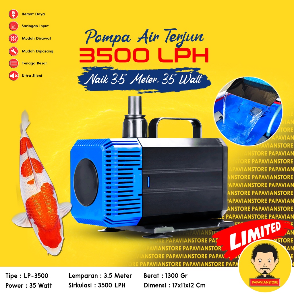 KOI MESIN Aquarium Low Watt Submersible Water Pump Machine Submersible ...