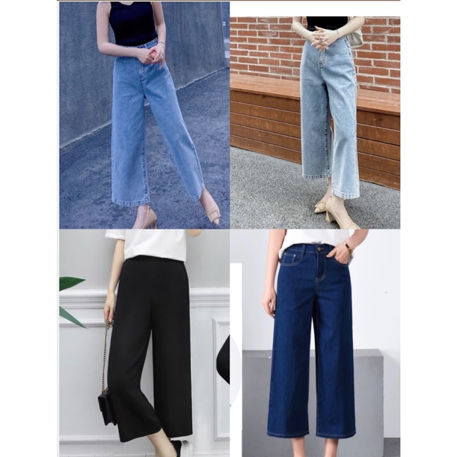 ZHIXIN NEW 6Colors Women's trendy high-waisted cropped wide-leg pants ...