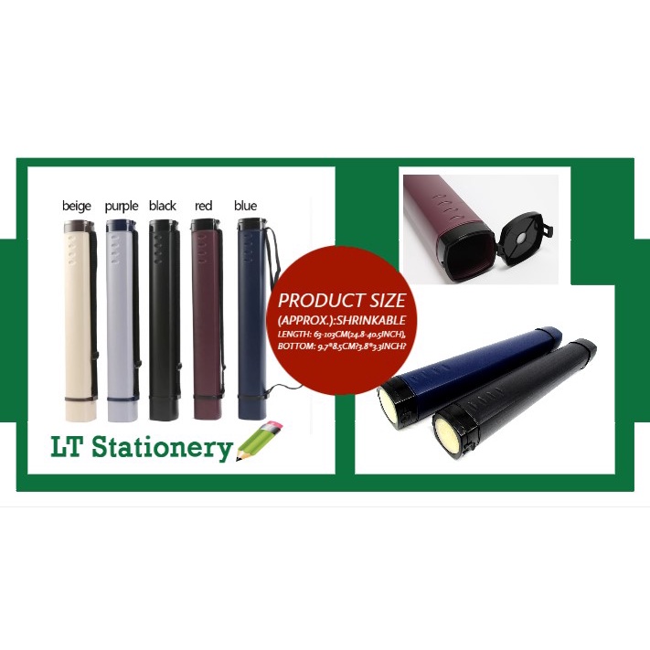 Square Retractable Drawing Tube Blueprint Case Telescoping Art Tube